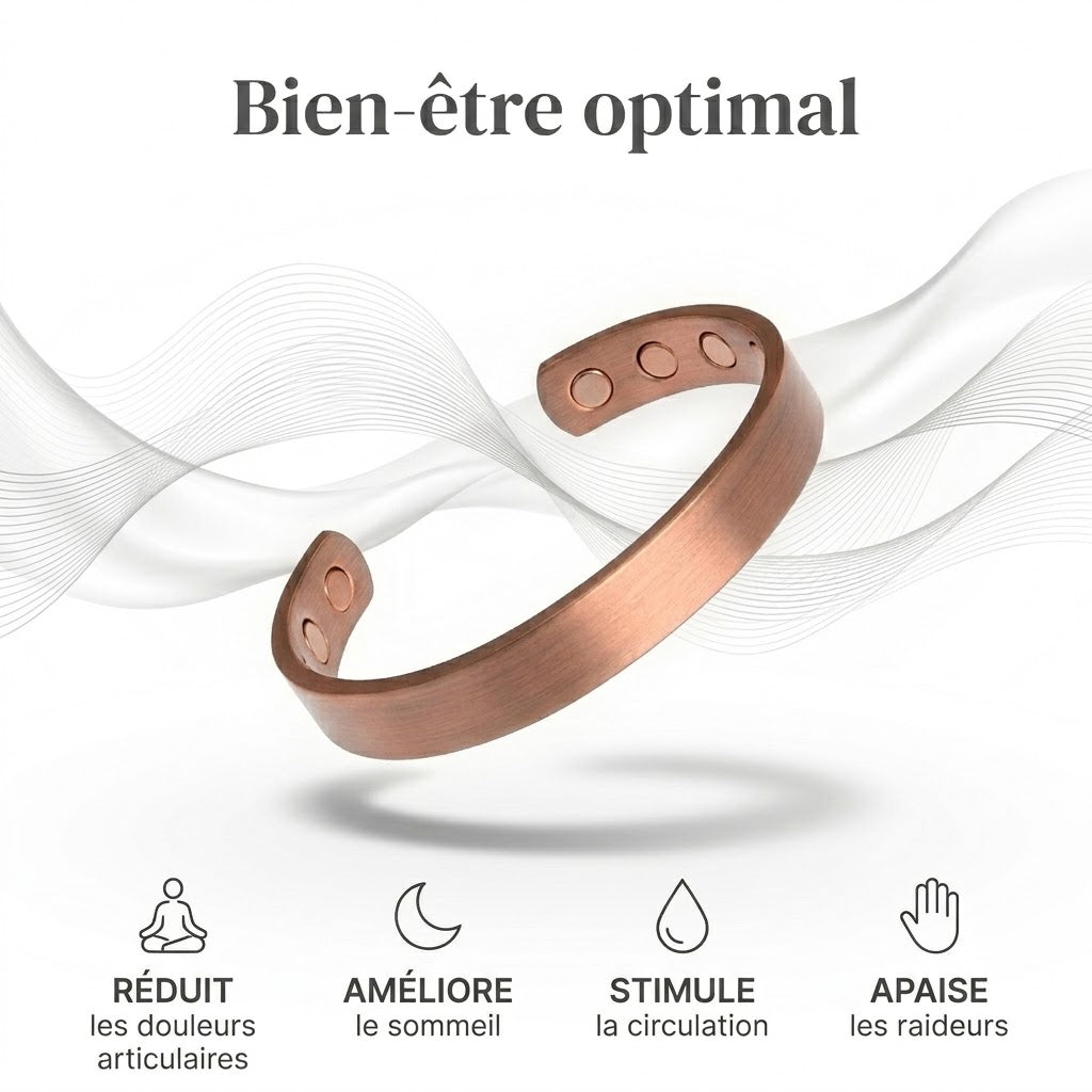 Bracelet en cuivre magnétique
