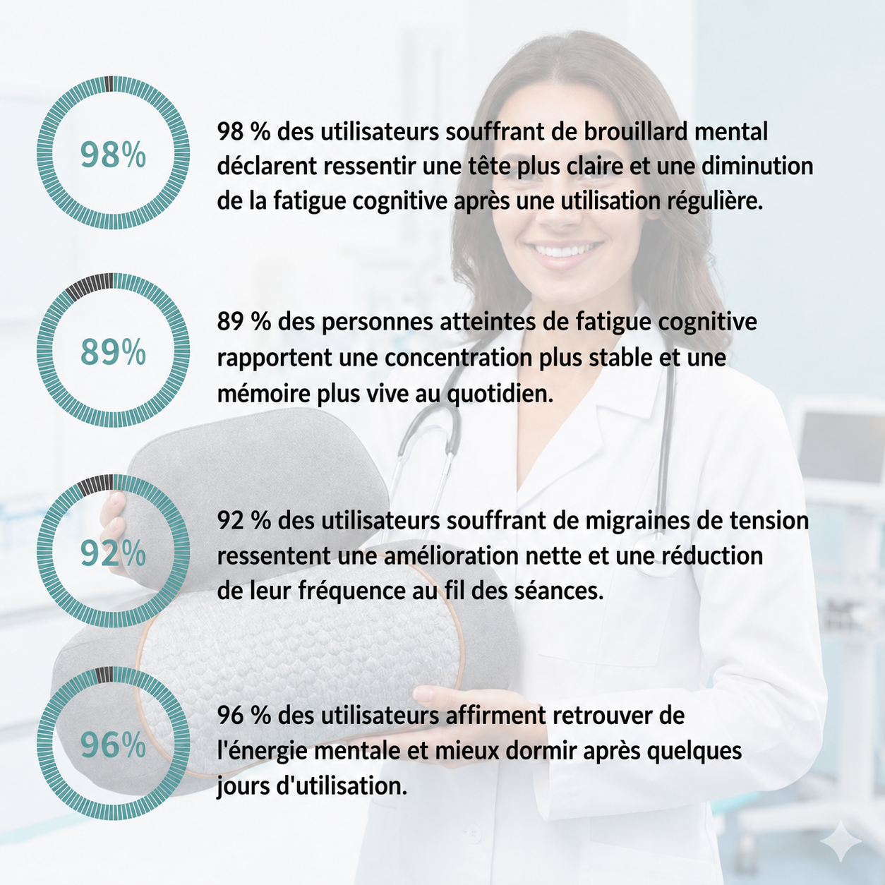 Nüvex™ masseur à triple action contre le brouillard mental