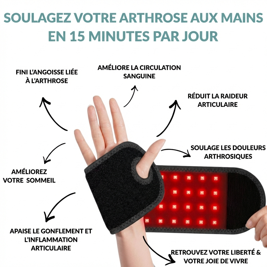 Nerivol Red650™ – Wrap de thérapie cellulaire à lumière rouge pour l'arthrose