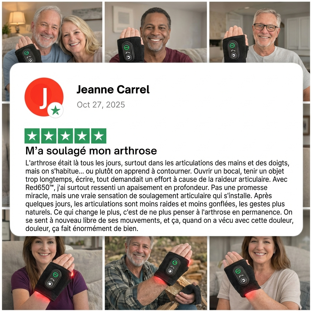 Nerivol Red650™ – Wrap de thérapie cellulaire à lumière rouge pour l'arthrose