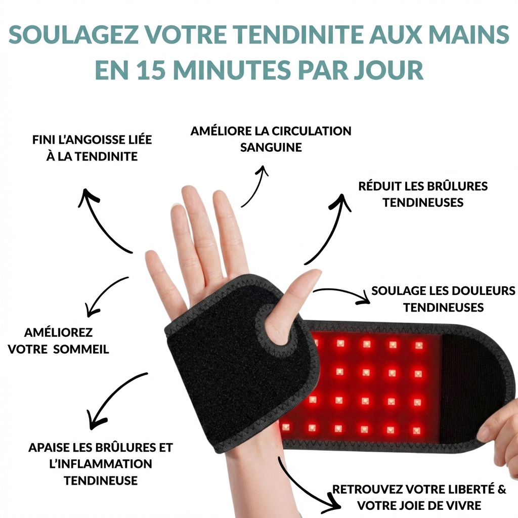 Nerivol Red650™ – Wrap de thérapie cellulaire à lumière rouge pour la tendinite
